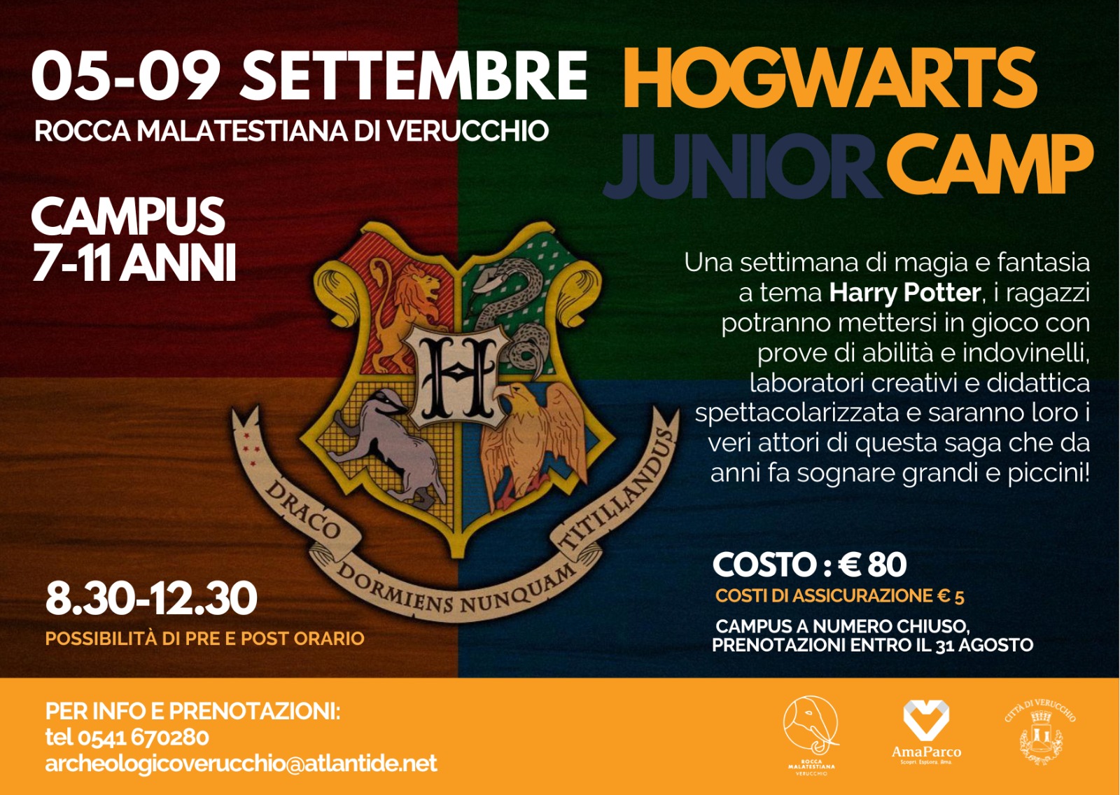 hogwarts junior camp,5-9 settembre 2022 rocca malatestiana verucchio